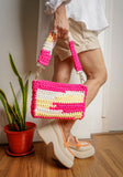 PINK AND YELLOW T-SHIRT YARN BAG
