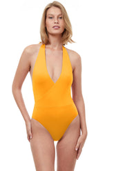 MANGO COLOUR ONE PIECE SWIMSUIT