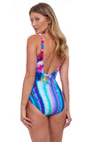 FLORAL SQUARE NECK ONE PIECE SWIMSUIT