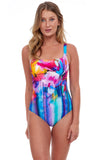FLORAL SQUARE NECK ONE PIECE SWIMSUIT